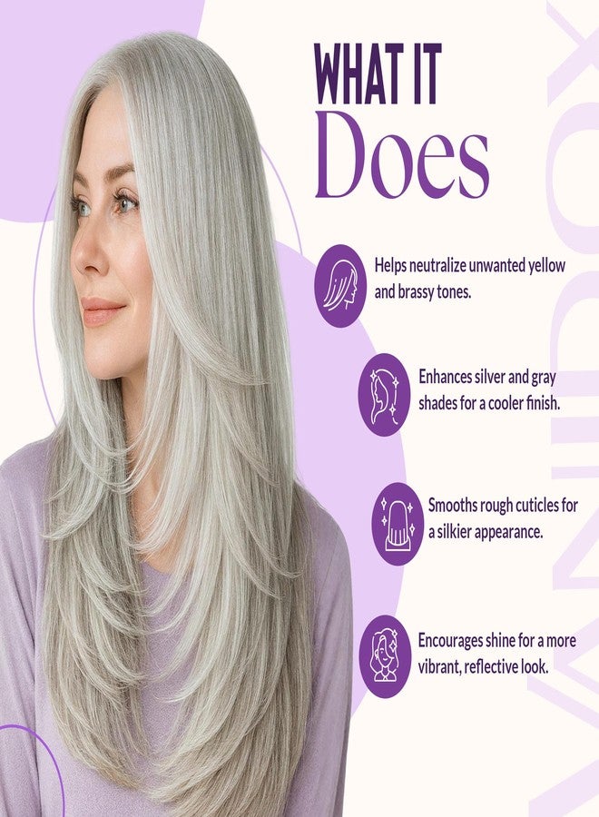 VANIDOX Silver Shine Purple Hair Mask for Gray Hair – Deep Conditioning Toner Treatment to Neutralize Brassiness, Restore Moisture & Brighten Dull Hair – Paraben & Sulfate Free, Made in USA, 8oz - Image 3